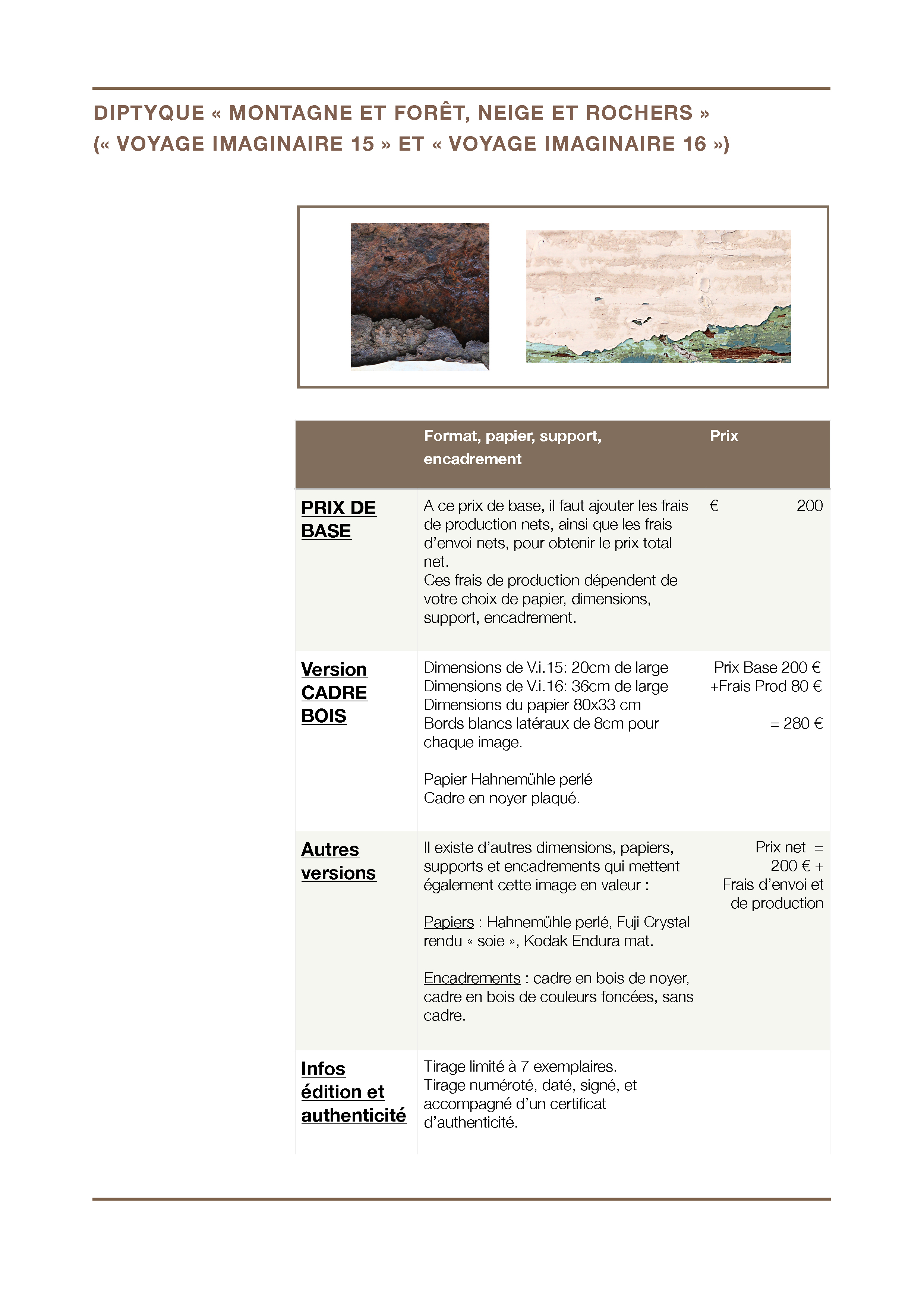 Prix - Voyage imaginaire - Image 15+16 "voyage imaginaire 15 - n