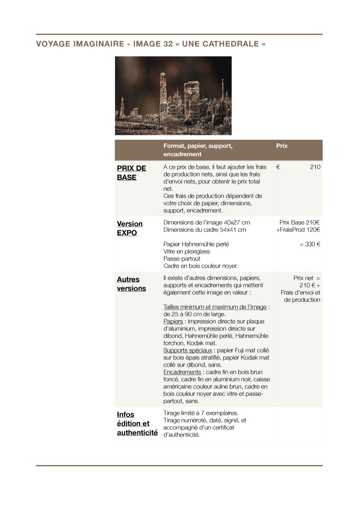 Prix - Voyage imaginaire - Image 32 "une cathédrale"